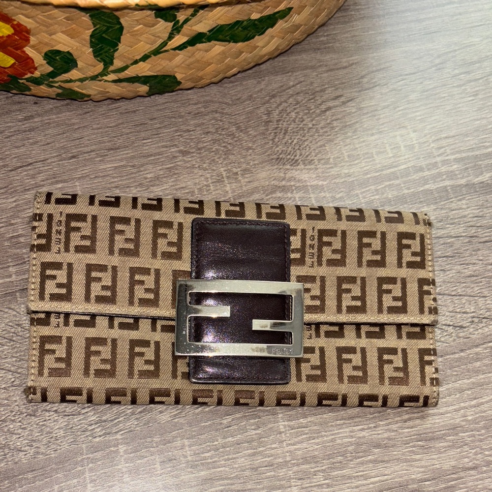 Fendi Tan and Brown Monogram Wallet